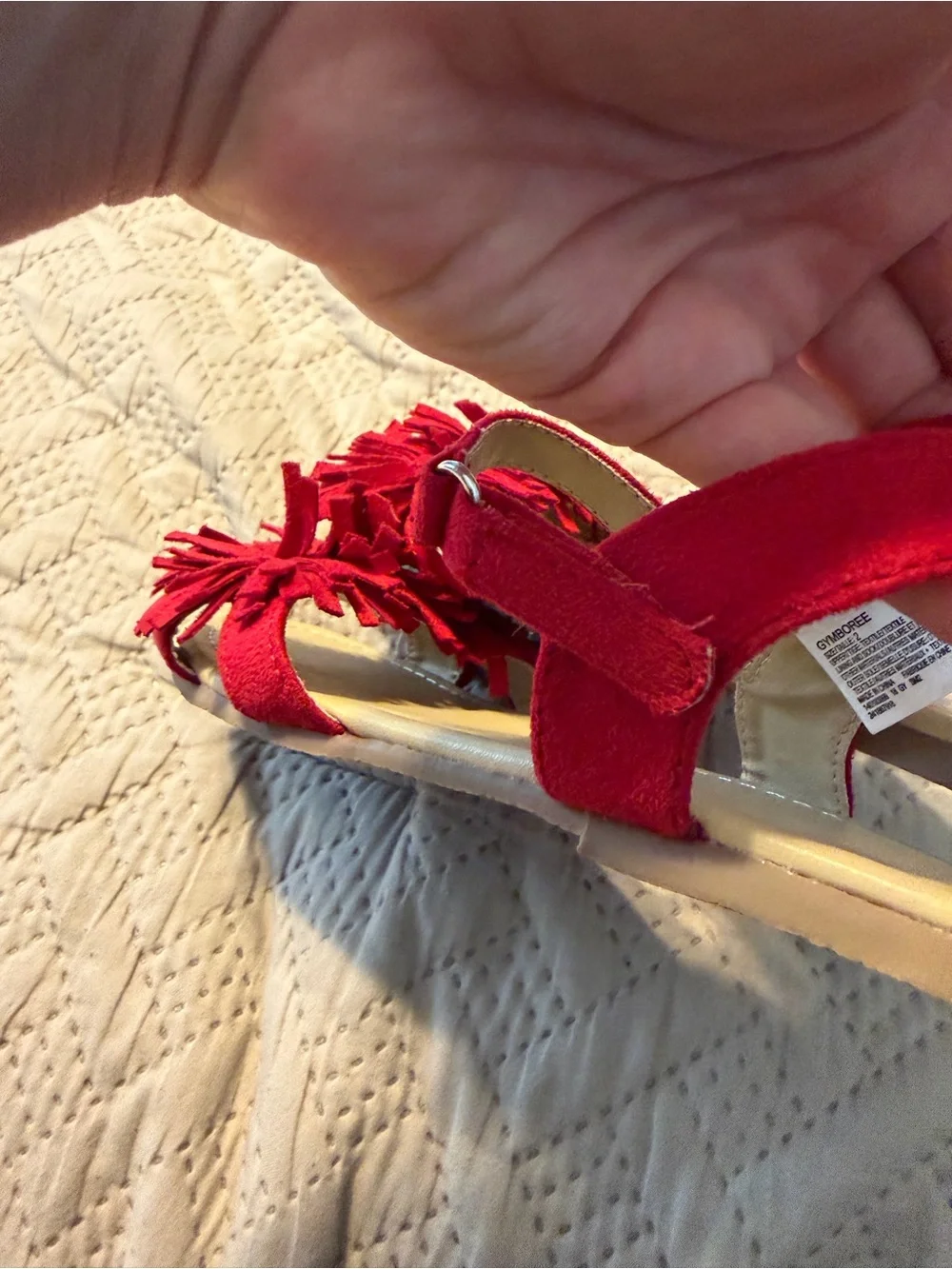 Gymboree Girls Red Pom-Pom Sandals size 2
